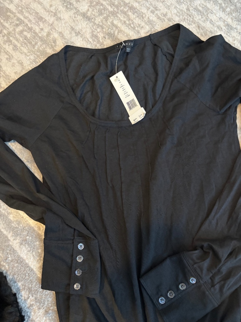 THEORY BLACK SHIRT (STAY) SIZE M